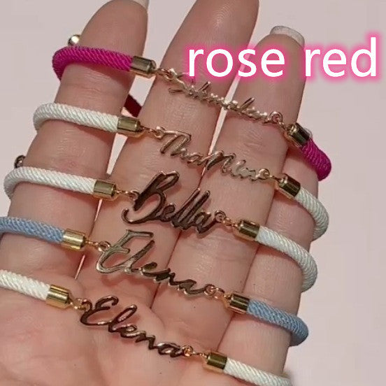 Personalized Colorful Rope Chain Custom Name Bracelet Personalized Adjustable Name Jewelry For Girls