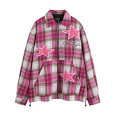 XINGX Plaid Shirt Coat Advanced Texture Loose Plaid Shirt