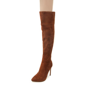 Stiletto Heel Pointed Toe 32-46 Size Over The Knee Boots