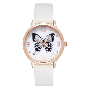 Women's Fashion Numbers Rhinestone Butterfly Quartz Watch