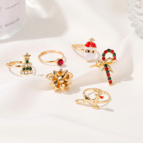 Cute Cartoon Elk Christmas Tree Ring