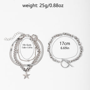 Ladies Alloy Star Bracelet Set