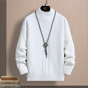 Autumn Middle-collar Long Sleeve Jacquard Pullover