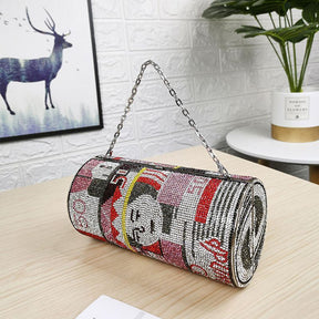 Crystal Diamond Painting Evening Clutch Bags for Women Round Money Bag