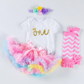 Baby girl baby birthday dress alphabet romper