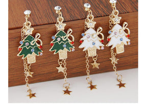 Christmas earrings elk Christmas tree studded deer Christmas earrings