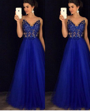 Dress Backless Beaded Ball Elegant Long Dress Blue Chiffon Dress Spot