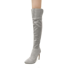 Stiletto Heel Pointed Toe 32-46 Size Over The Knee Boots