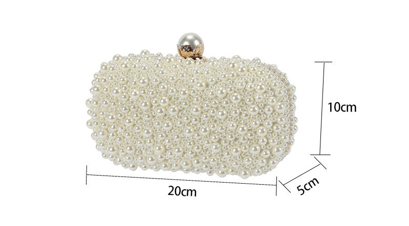 Women's Pearl Dinner Bag Soft Surface Lock Clutch