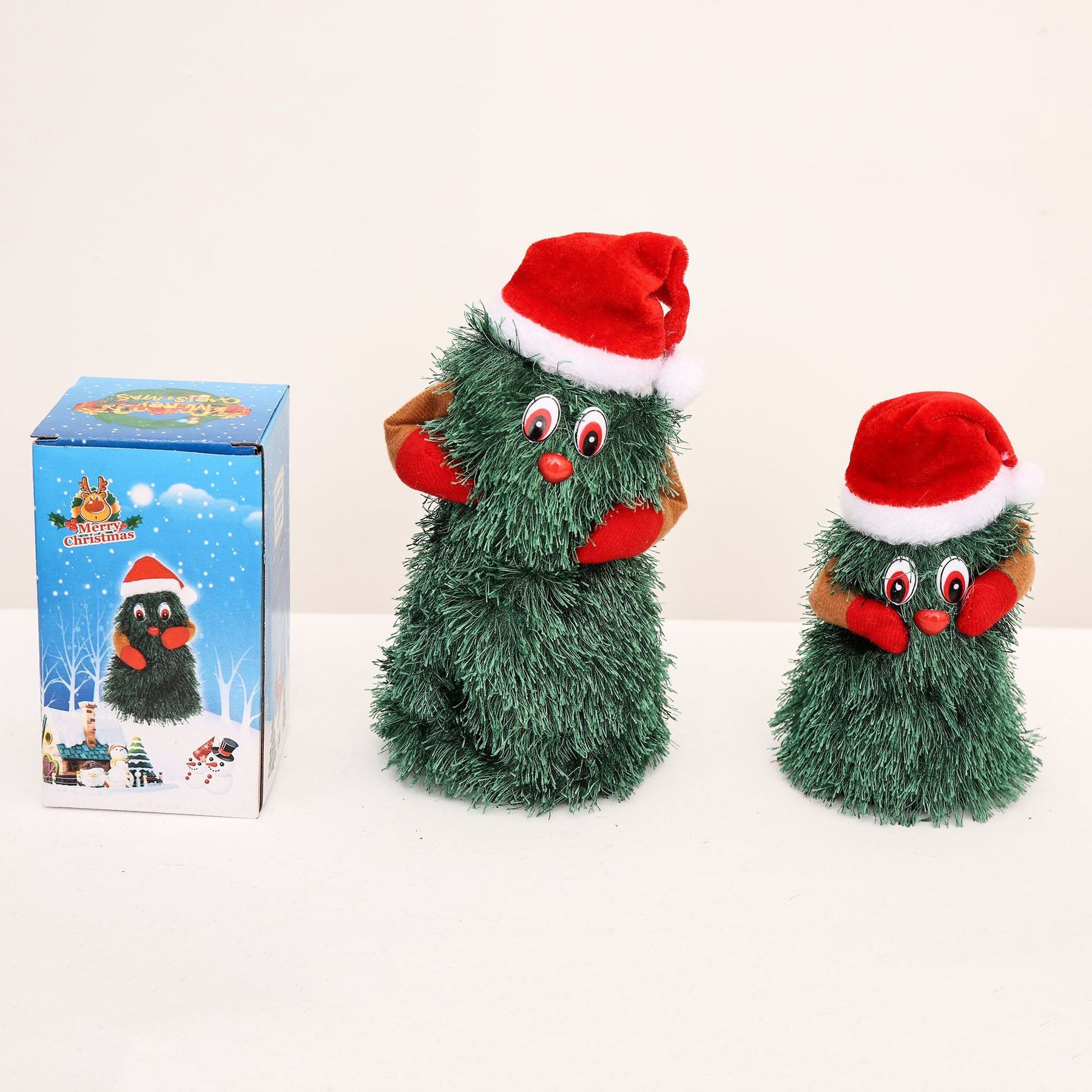 New Electric Toy Electric Plush Toy Doll Funny Cute Green Electronic Xmas Tree Musical Santa Claus Toy Christmas Decoration