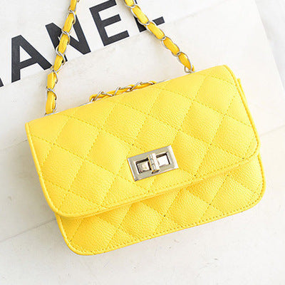 Fragrant bag rhombic chain turn lock diagonal bag