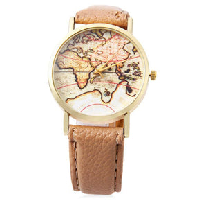 Vintage Earth World Map Watch