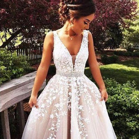 Shoulder lace wedding evening dress