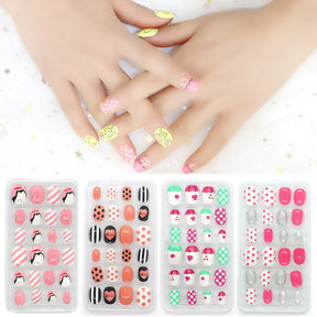 Children's 24 Piece Pocket Cartoon Caring Wearable Nail Care Sticker