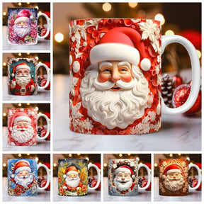 Christmas Theme Ceramic Mug 3D Santa Claus Coffee Cup