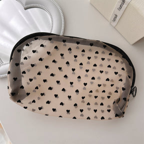 Mesh Cosmetic Love Storage Bag Portable