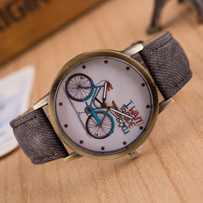 Denim Vintage Watch Bike Ride A Bike