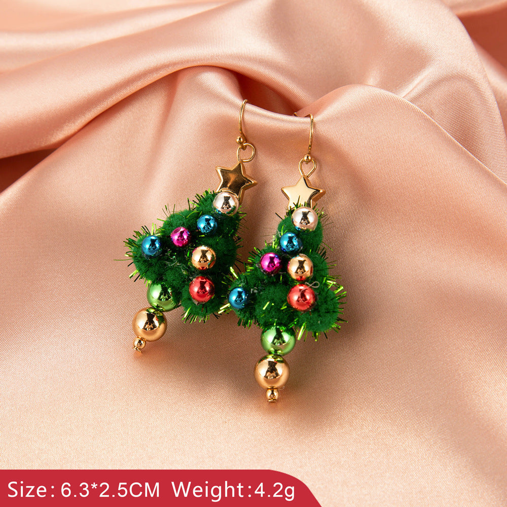 Creative Christmas tree earrings