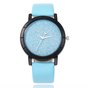 Fashion And Simple Gypsophila Belt Watch Women's Frosted Moon Pointer Quartz Watch Student Couple Watch