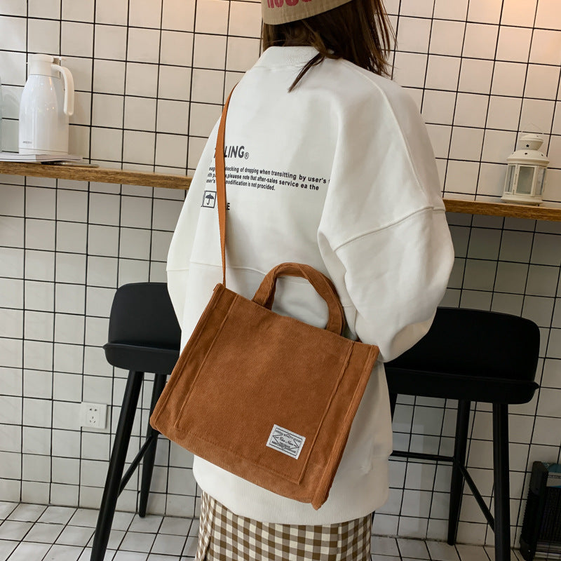 Korean Style Corduroy Canvas Bag