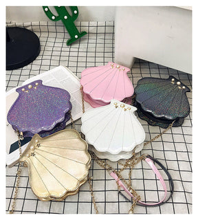 New Shoulder Basg For Women Pearl Decorative Fashion Shell Style Girl's Chain Purse Flap Women's Handbag Crossbody Bags