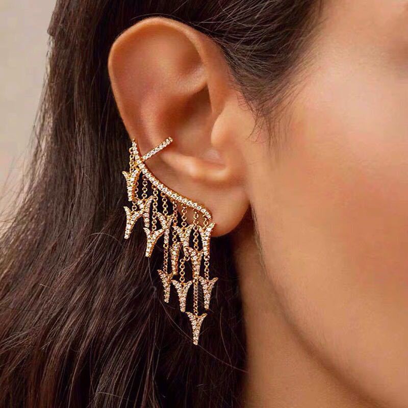 Multi-Tassel Dragon Tail Earrings Women  Luxury Temperament Women Cold Wind Long Tassel Design Female Earrings