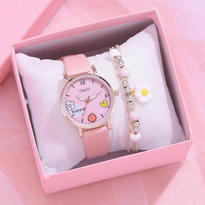 Gaiety new women''s fashion Pu Watch Bracelet combination set student girl gift factory direct sale