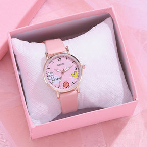 Gaiety new women''s fashion Pu Watch Bracelet combination set student girl gift factory direct sale