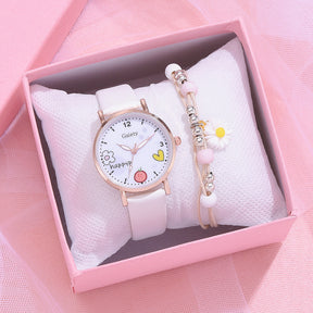 Gaiety new women''s fashion Pu Watch Bracelet combination set student girl gift factory direct sale