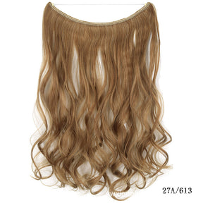 22 inches Invisible Wire No Clips in Hair Extensions Secret Fish Line Hairpieces Silky Straight Synthetic