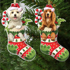 Christmas Stockings Christmas Tree Decorative Socks Dog Pendant Creative Cute