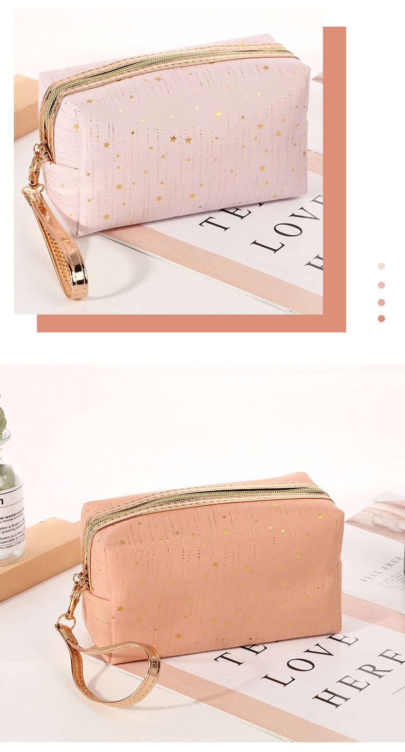 Rain Silk Bronzing XINGX Octagonal Bag Cosmetics Storage Bag Zipper Wash Bag Portable Cosmetic Bag