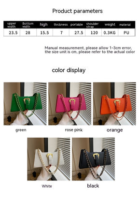 Women's Fashion Simple Chain Fashion Bag Shoulder Bag Casual Trend Crossbody Small Square Bag