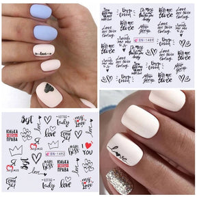 Hot Sale Love Lip Print Letter Nail Sticker