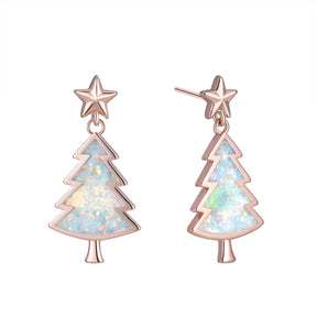 Christmas tree pentagram earrings