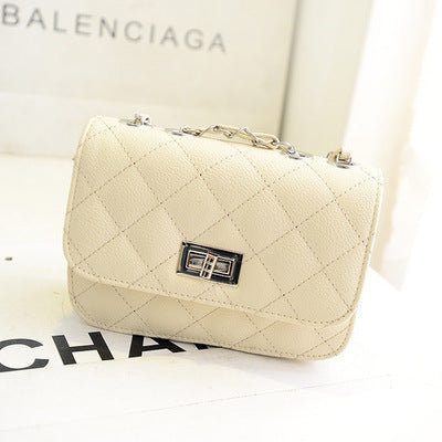 Fragrant bag rhombic chain turn lock diagonal bag