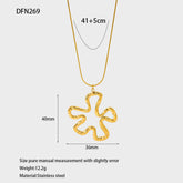 18K Gold Plating Stainless Steel Color Retaining Hollow Geometry Flower Necklace