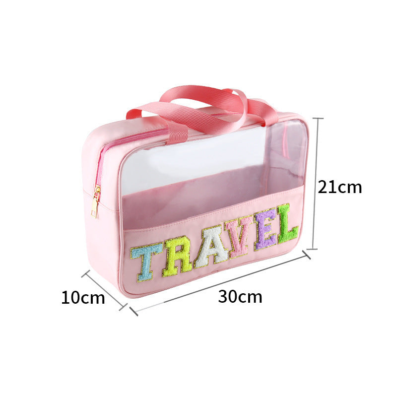 Large Capacity Portable Translucent Women's Cosmetic Bag