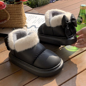 Winter Couple Thick Bottom Home Outdoor Snow Boots Fleece-lined Thick