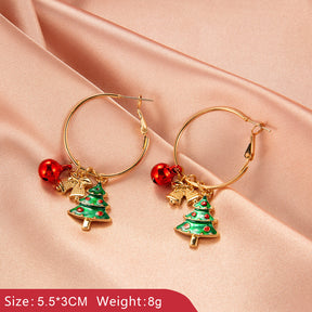 Creative Christmas tree earrings