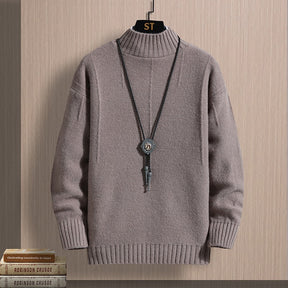 Autumn Middle-collar Long Sleeve Jacquard Pullover