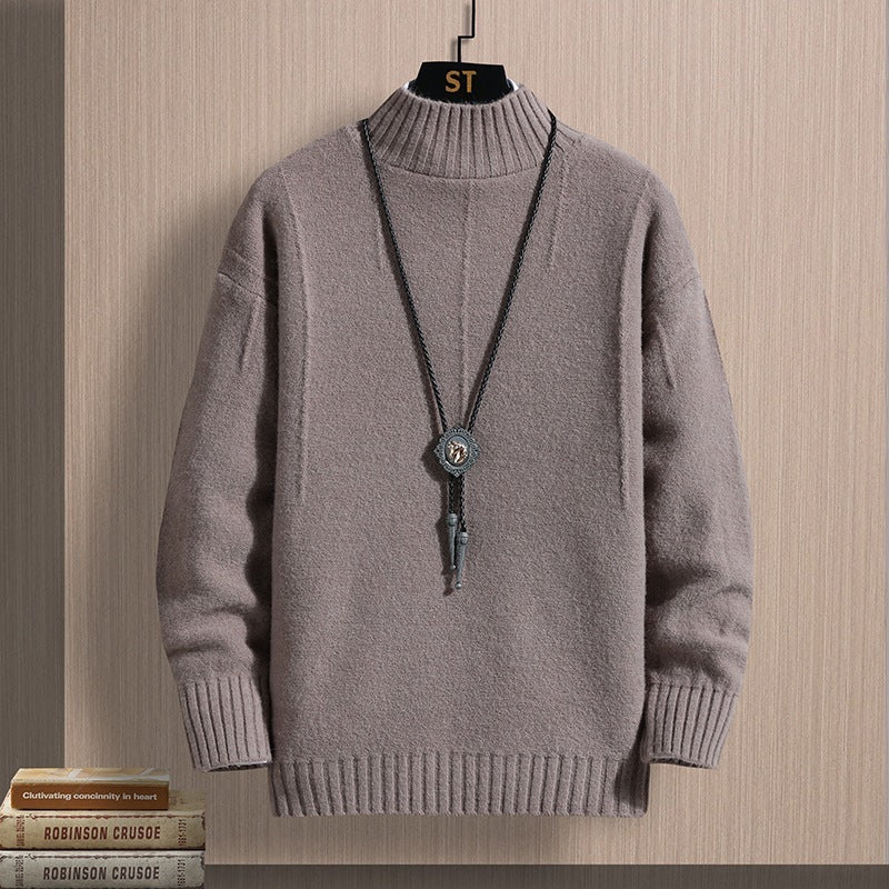 Autumn Middle-collar Long Sleeve Jacquard Pullover