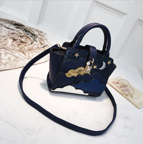 Women Leather Embroidery Handbags Girl Shoulder Bags