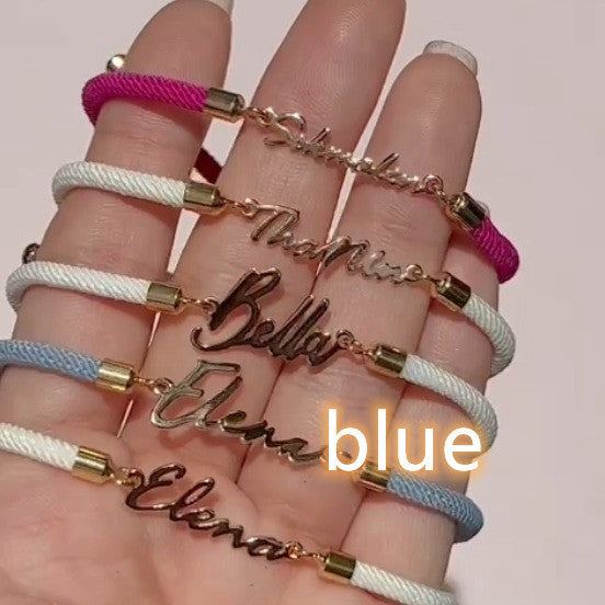 Personalized Colorful Rope Chain Custom Name Bracelet Personalized Adjustable Name Jewelry For Girls