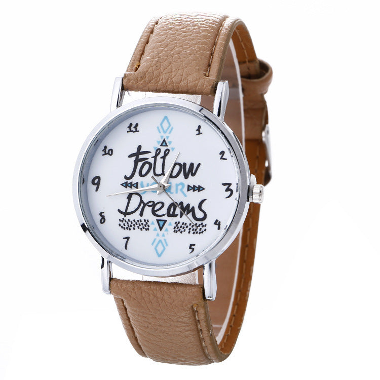 Korean version of the English pattern watch fashion ladies belt watch quartz watch