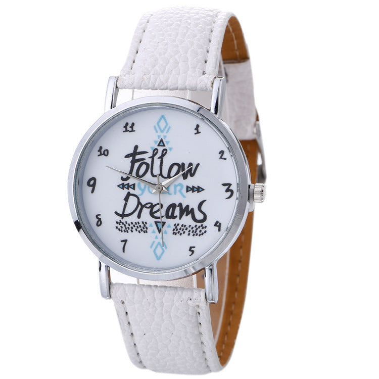 Korean version of the English pattern watch fashion ladies belt watch quartz watch