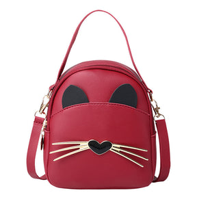 Ladies Printed Korean Style Fun Cat Small Backpack