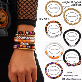 European And American Halloween New Skull Pumpkin Bracelet Suit