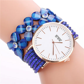 Stainless steel shell quartz watches Women luxury brand velvet  drill band watch Ladies high quality fashion clock