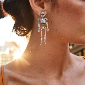 Halloween Diamond Skull Stud Earrings Alloy